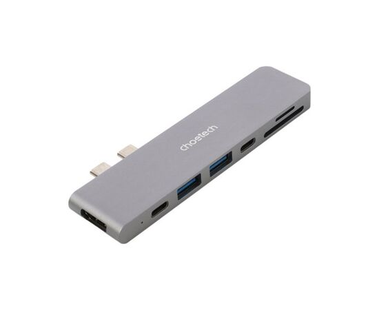 Порт-реплікатор Choetech Dock-Station USB-C 7-in-1 (HDMI/картридер/USB-A/USB-C, for MacBook Pro/Air) (HUB-M14-GY-V2)