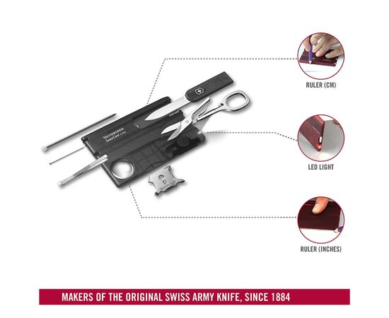 Мультитул Victorinox SwissCard Lite Transparent Black Blister (0.7333.T3B1), изображение 11