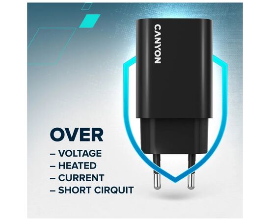 Зарядний пристрій Canyon USB-C PD30W OnCharge Black (CNE-CHA30CLB), зображення 7