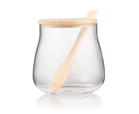 Емкость для сыпучих продуктов Ardesto Midori Sugar 500мл, скло, бамбук, прозорий (AR1350BHB), изображение 2