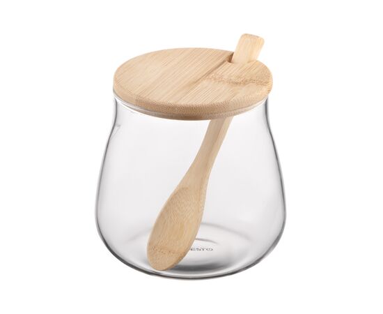 Емкость для сыпучих продуктов Ardesto Midori Sugar 500мл, скло, бамбук, прозорий (AR1350BHB), изображение 3