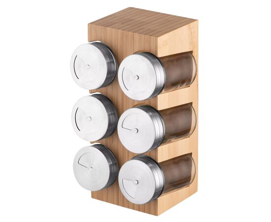 Набір для спецій Ardesto Midori, 7 предметів, 80мл бамбук, нержавіюча сталь (AR1406B), зображення 2