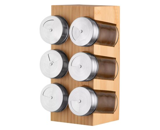 Набір для спецій Ardesto Midori, 7 предметів, 80мл бамбук, нержавіюча сталь (AR1406B)