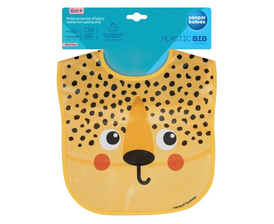 Нагрудничек Canpol babies Hello Little - гепард, пластмасовий з кишенькою (9/232_ora2), изображение 3