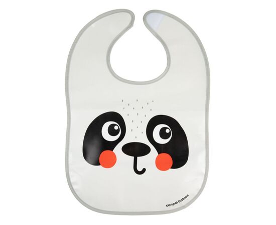 Нагрудничек Canpol babies Hello Little - панда, пластмасовий з кишенькою (9/232_whi)