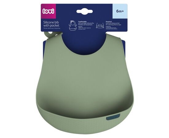 Нагрудничек Lovi Pistachio силіконовий, зелений (51/031_gre), изображение 3