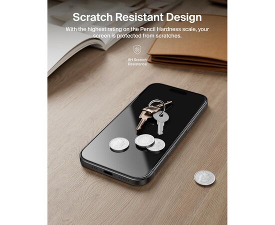 Стекло защитное Belkin iPhone 17 Pro Privacy TemperedGlass (OVA213HQ), изображение 3