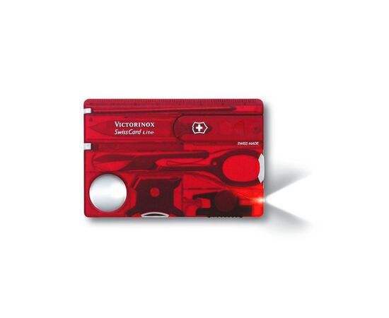 Мультитул Victorinox SwissCard Lite Transparent Red Blister (0.7300.TB1), зображення 3
