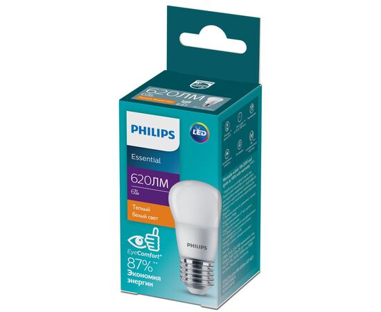 Лампочка Philips ESSLEDLustre 6W 620lm E27 827 P45NDFRRCA (929002971207), изображение 2