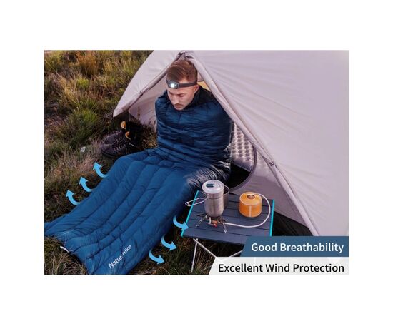 Спальный мешок Naturehike з натуральним пухом CWM295 CNK2300SD013, блакитний (6976023920899), изображение 5