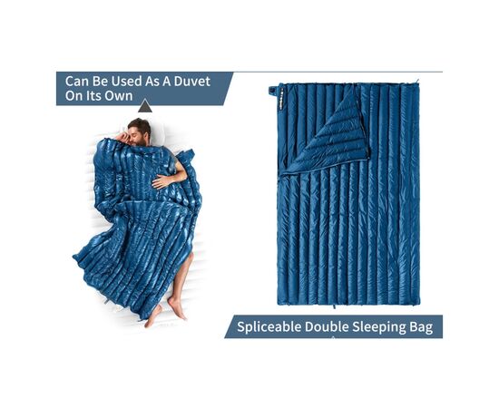 Спальный мешок Naturehike з натуральним пухом CWM295 CNK2300SD013, блакитний (6976023920899), изображение 7