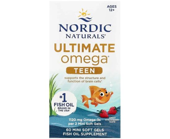 Витаминно-минеральный комплекс Nordic Naturals Омега-3, рыбий жир для подростков, вкус клубники, Teen, Ultima (NOR-06110)