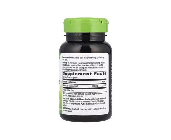 Витаминно-минеральный комплекс Nature's Way Ниацинамид, 500 мг, Niacinamide, 100 капсул (NWY-40480), изображение 2