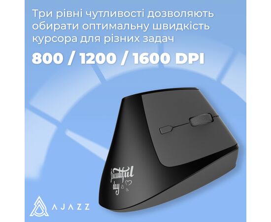 Мишка Ajazz i300 Wireless/Bluetooth/USB Black (i300-B), зображення 11