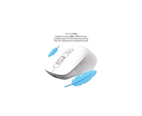 Мышка OfficePro M265W Wireless/Bluetooth Silent Click White (M265W), изображение 8