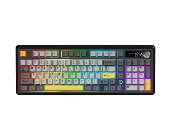 Клавиатура Ajazz AK980 V2 Gift Switch V2 Wireless/Bluetooth/USB UA Black/Grey/Yellow (AK980-V2-G-BGY)