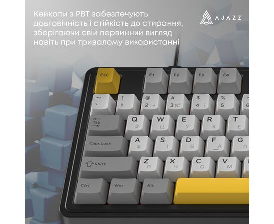 Клавиатура Ajazz AK980 MAX Magnetic Switch USB UA Black/Grey/Yellow (AK980-MAX-M-BGY), изображение 11