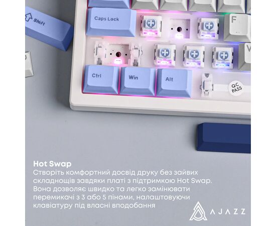 Клавиатура Ajazz AK980 MAX Magnetic Switch USB UA White/Blue (AK980-MAX-M-BWDB), изображение 10