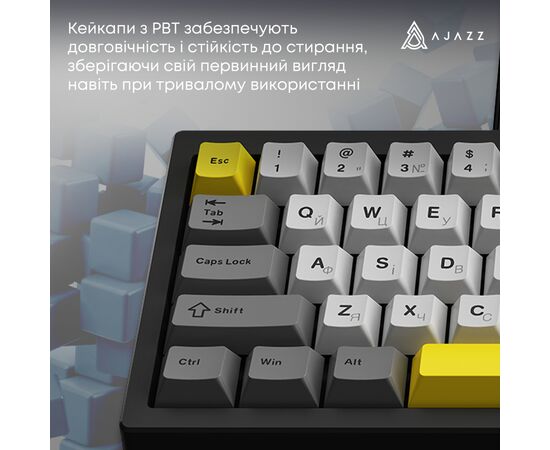 Клавиатура Ajazz AK650 Moon Yellow Switch USB UA Black/Grey/Yellow (AK650-MY-GWY), изображение 10