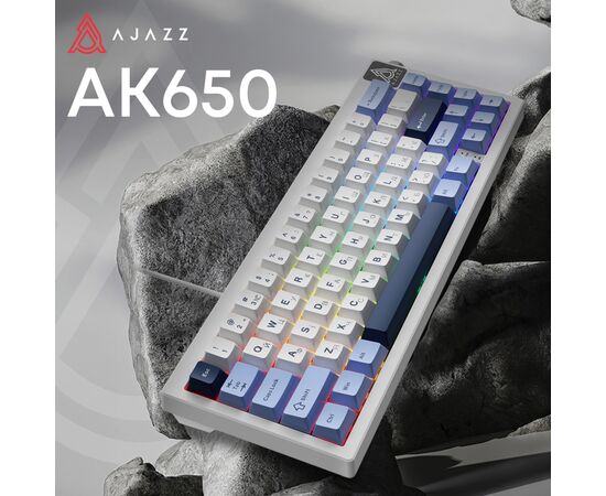 Клавиатура Ajazz AK650 Sea Salt Switch USB UA White/Blue (AK650-SS-BWB), изображение 6