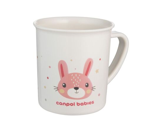 Набор детской посуды Canpol babies CUTE ANIMALS кружка пластикова, рожева (4/413_pin2), изображение 2