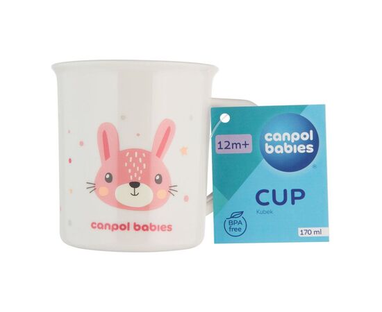 Набор детской посуды Canpol babies CUTE ANIMALS кружка пластикова, рожева (4/413_pin2), изображение 3
