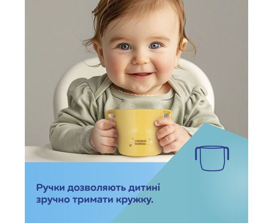 Набір дитячого посуду Canpol babies ергономічна кружка для навчання самостійного пиття, бірюзова (74/060_tur), зображення 7