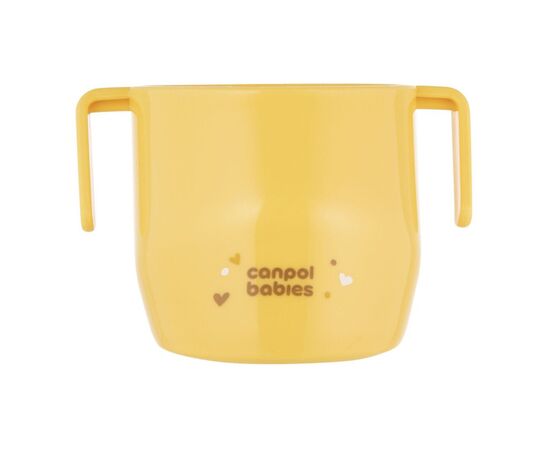 Набор детской посуды Canpol babies ергономічна кружка для навчання самостійного пиття, жовта (74/060_yel), изображение 2