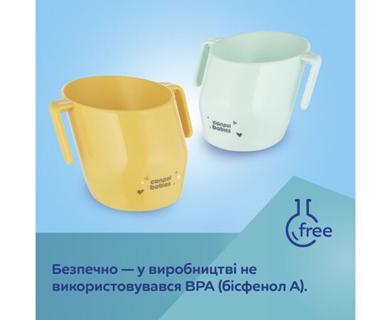 Набор детской посуды Canpol babies ергономічна кружка для навчання самостійного пиття, жовта (74/060_yel), изображение 9