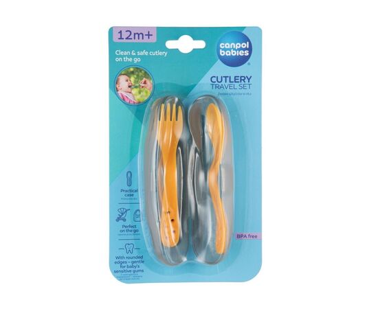 Набір дитячого посуду Canpol babies столові прибори в футлярі - жовтий (74/019_yel), зображення 4