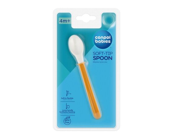 Набор детской посуды Canpol babies ложка м'яка силiконова - жовта (21/488_yel), изображение 3