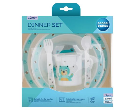 Набор детской посуды Canpol babies Cute Animals пластиковий - ведмежатко (4/401_tur), изображение 6