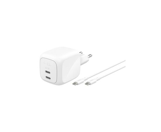 Зарядное устройство Belkin 2xUSB-C PD67W GaN PPS + cable USB-C to USB-C 2.0m white (WCH020KQ2MWH-B6)