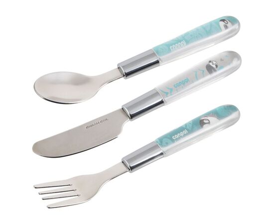 Набор детской посуды Canpol babies EXOTIC ANIMALS столові прибори з нержавіючої сталі, синій (9/477_blu2), изображение 2
