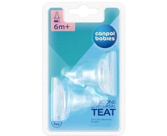 Соска Canpol babies силіконова кругла середня 2 шт. (18/116), изображение 2