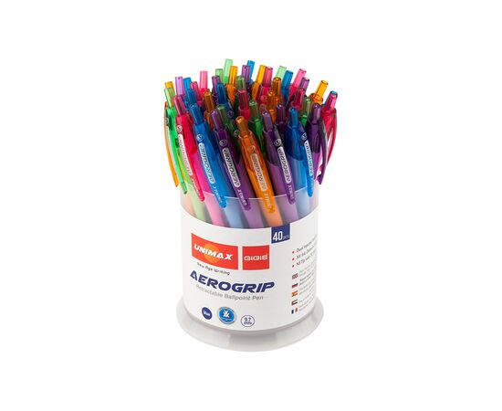 Ручка шариковая Unimax автоматическая Aerogrip-2, синяя (UX-137-02), изображение 2