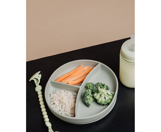 Тарілка дитяча Suavinex Colour Essence силіконова для вводу прикорму на 3 секції, +6 міс. рожева (402916), зображення 4