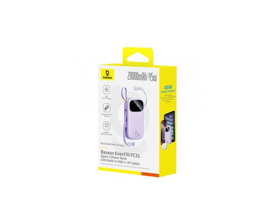 Батарея универсальная Baseus EnerFill FC31 Qpow 3 20000mAh 45W PD/3.0 QC/4.0 Purple (E0028D02), изображение 3