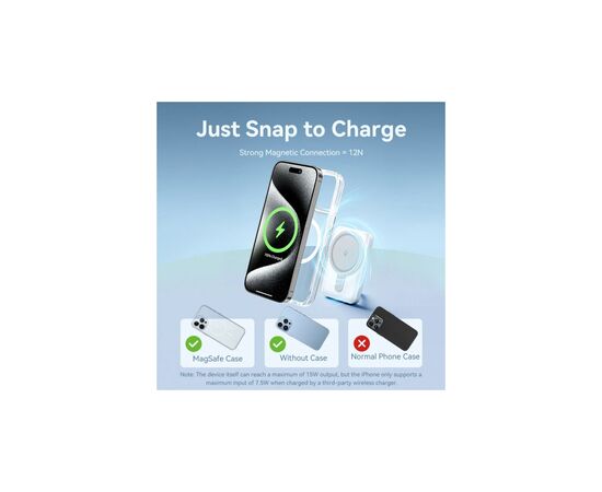 Батарея универсальная VENTION Magnetic Wireless 5000mAh 20W PD, USB-C, QI-15W Pink (FHSP0), изображение 4