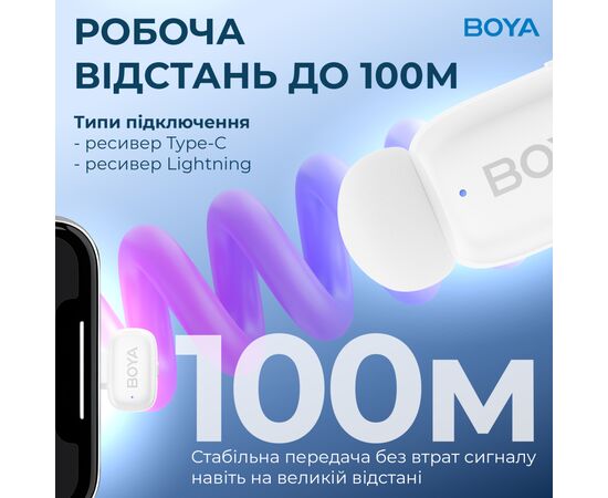 Мікрофон Boya mini-13 Type-C/Lightning White (mini-13), зображення 10