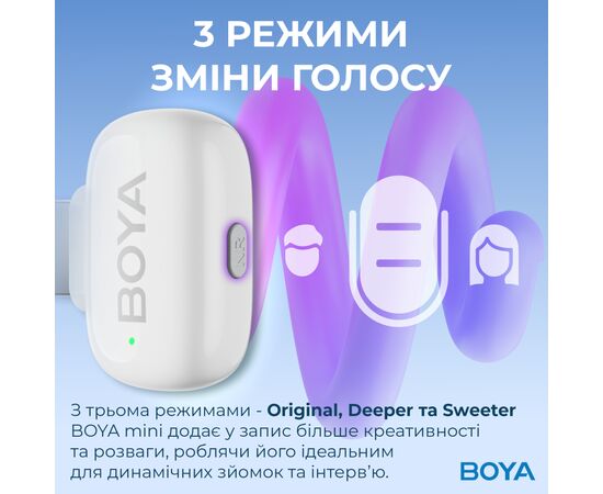 Мікрофон Boya mini-13 Type-C/Lightning White (mini-13), зображення 9