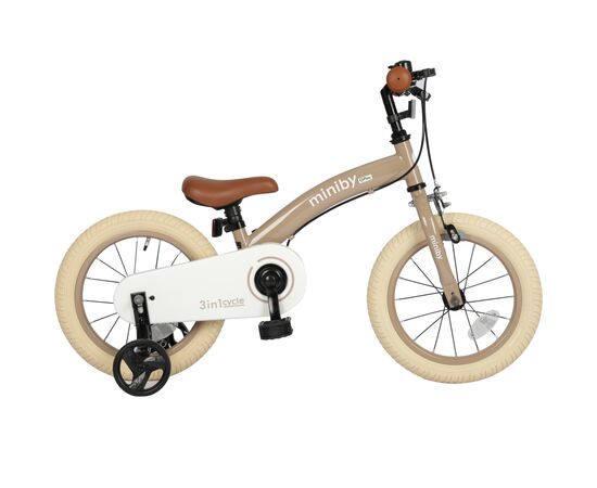Детский велосипед QPlay Miniby 3 в 1 /14" Nude Pink Велосипед - біговел (CB01MiniByNewPink), изображение 2