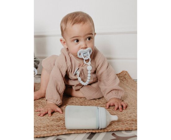 Бутылочка для кормления Suavinex Colour Essence, 240 мл, силіконова, 240 мл, фізіологічна соска повільний потік, , світло-блакитн (308653), изображение 4