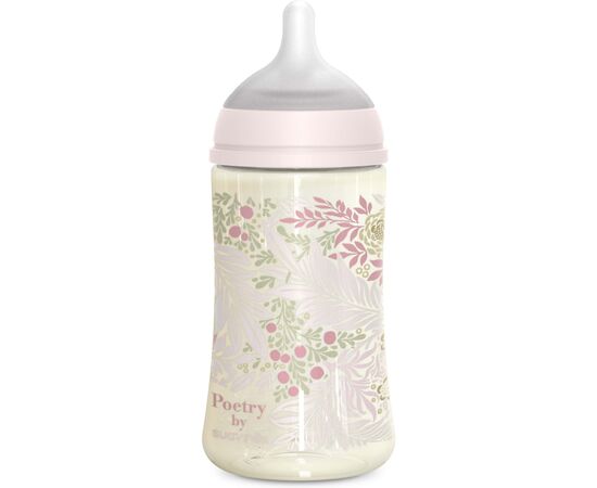 Бутылочка для кормления Suavinex Poetry, 270 мл, фізіологічна соска середній потік, світло-рожева (308969), изображение 2