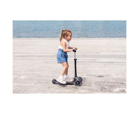 Самокат QPlay Sparkling триколісний дитячий з LED підсвіткою колес Black (ST006SparklingBlack), изображение 4