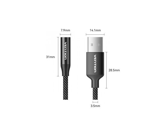 Звуковая плата VENTION USB AM to 3.5mm F 0.25m (4pin) 96kHz/24bit DSP noise reduction (CVEBC), изображение 2