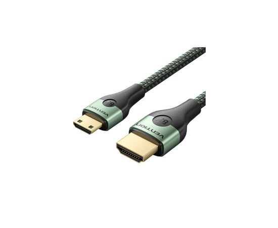 Кабель мультимедийный HDMI M to HDMI mini M 1.0m V2.1 8K 60Hz green VENTION (AGJGF)