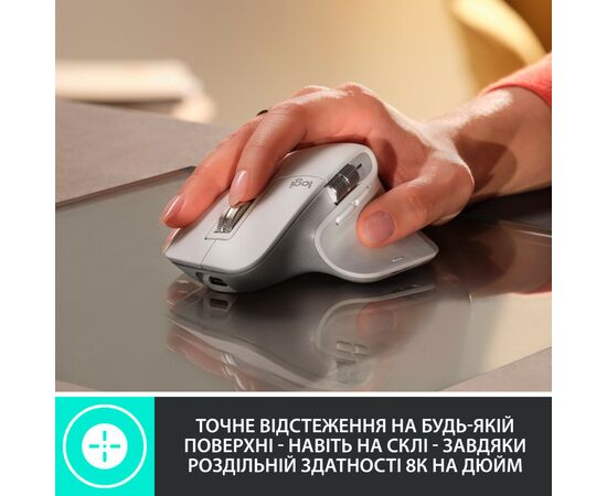 Мишка Logitech MX Master 3S Performance Wireless Mouse Bluetooth Pale Grey (910-006560), зображення 2