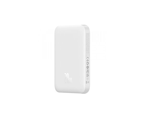 Батарея универсальная Baseus Magnetic Wireless Mini Air 6000mAh 20W PD, QC, Qi-15W, White (6932172641429), изображение 3