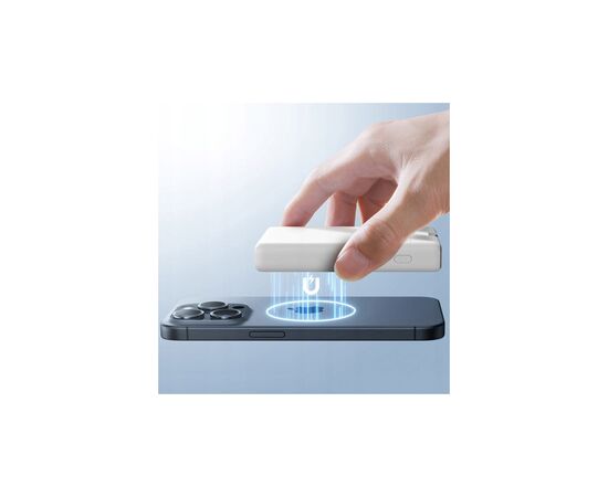 Батарея универсальная JOYROOM Magnetic Wireless 10000mAh 20W QC, USB-C In/Out White (JR-PBM01 / 6941237112545), изображение 8